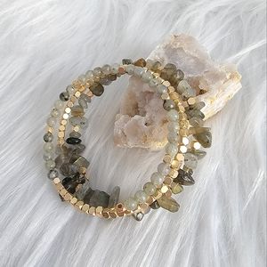 Labradorite and Gold Bracelet